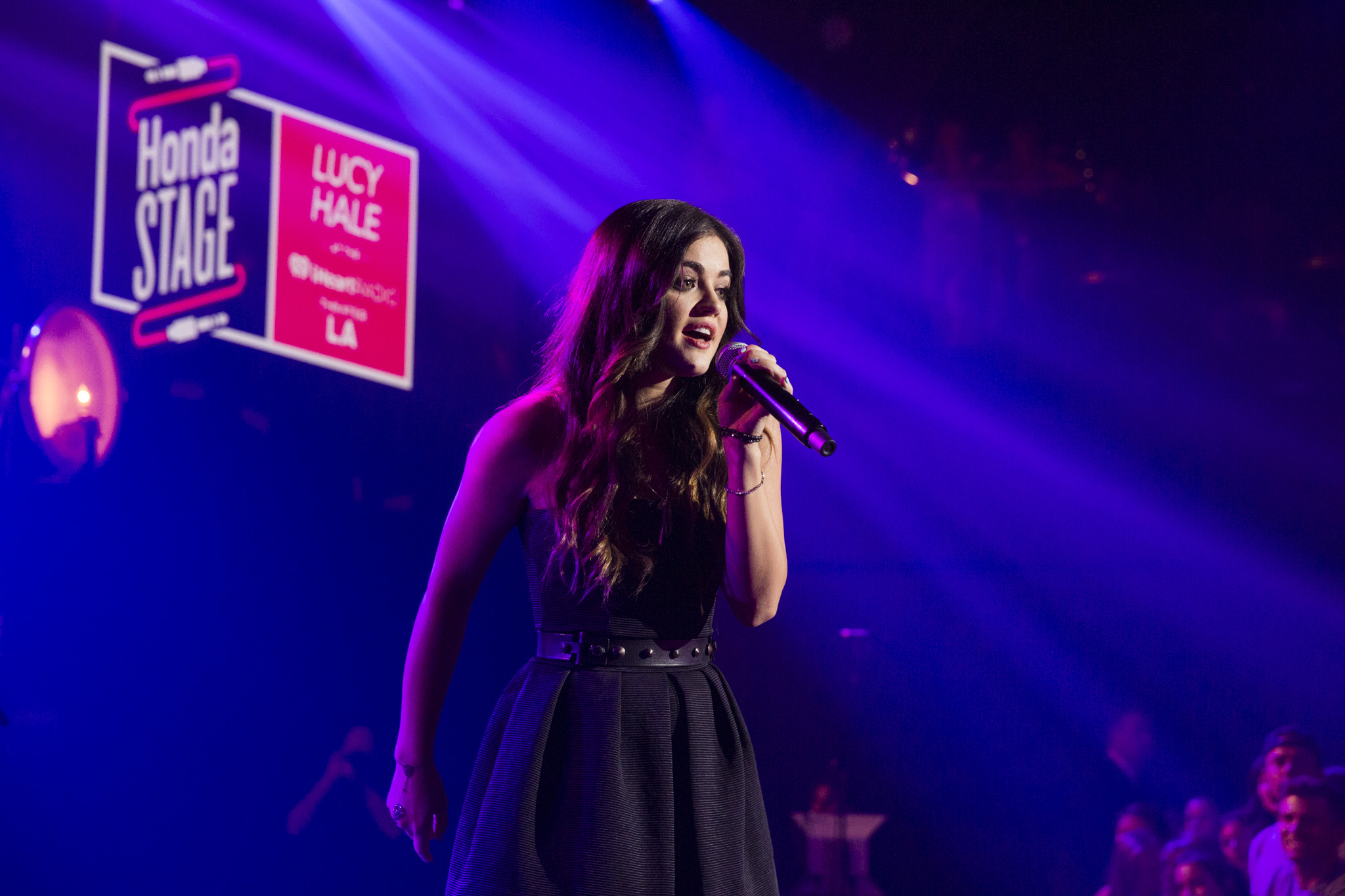 Lucy Hale performs on the HondaStage at the iHeartRadio Theater in Los Angeles