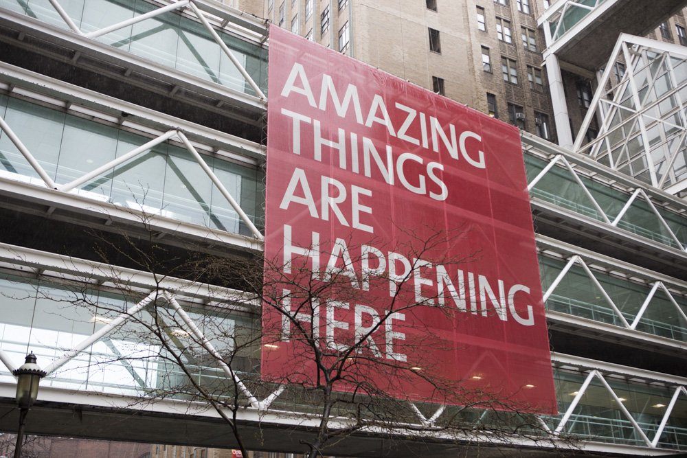 A sign outside of the Celiac Disease Center at Columbia University demonstrates the amazing things that are happening at the center.