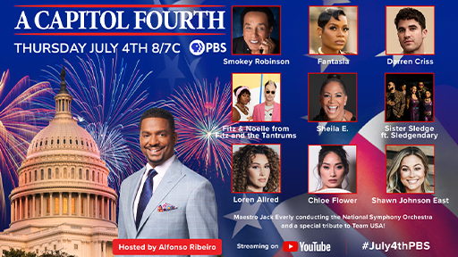 The cast of “A Capitol Fourth” includes top stars from pop, country, R&B, classical and Broadway with the National Symphony Orchestra.