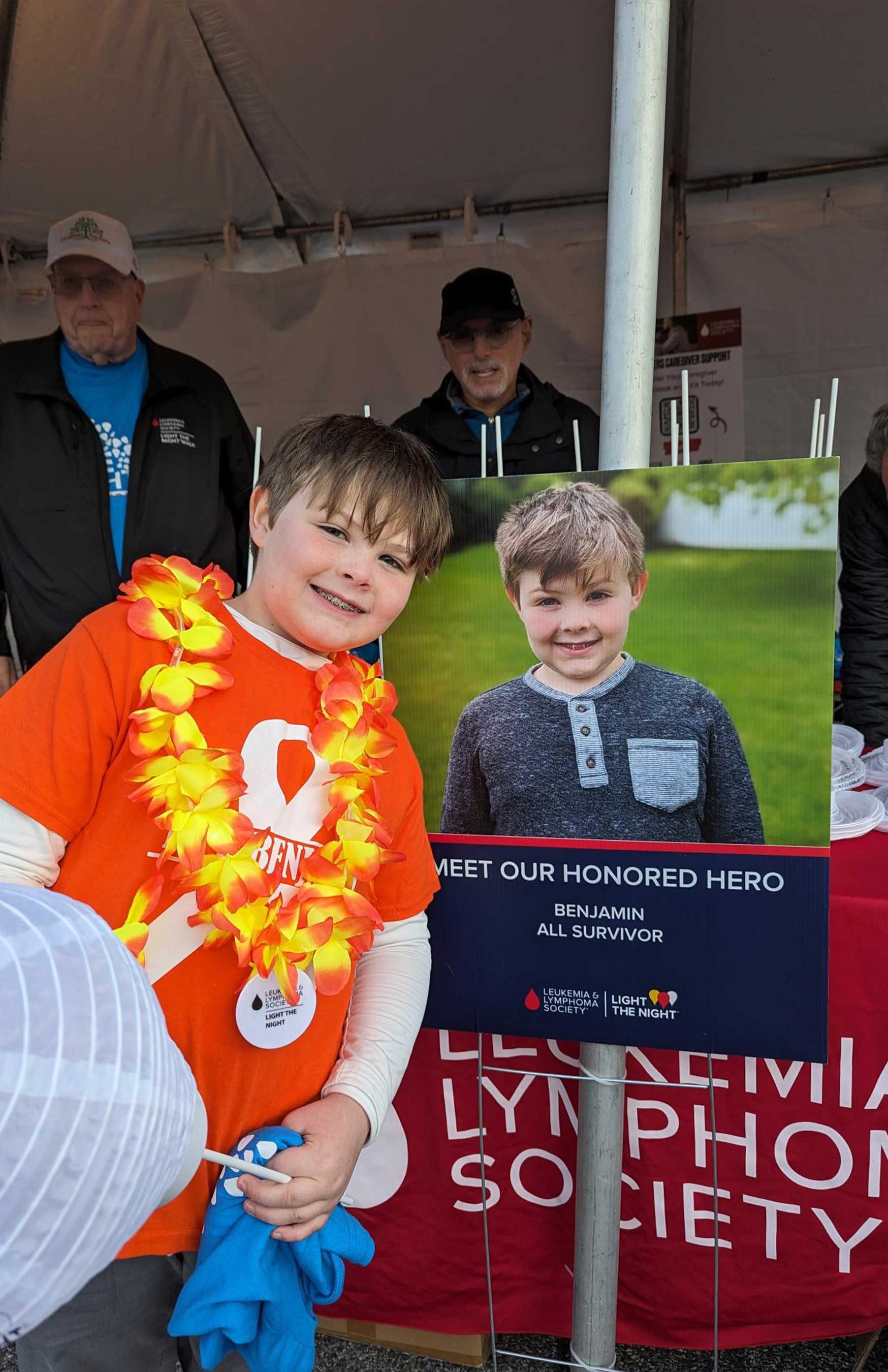 LLS’s 2024 National Light The Night Honored Hero, 10-year-old Ben Tappana of Yorktown Heights, NY