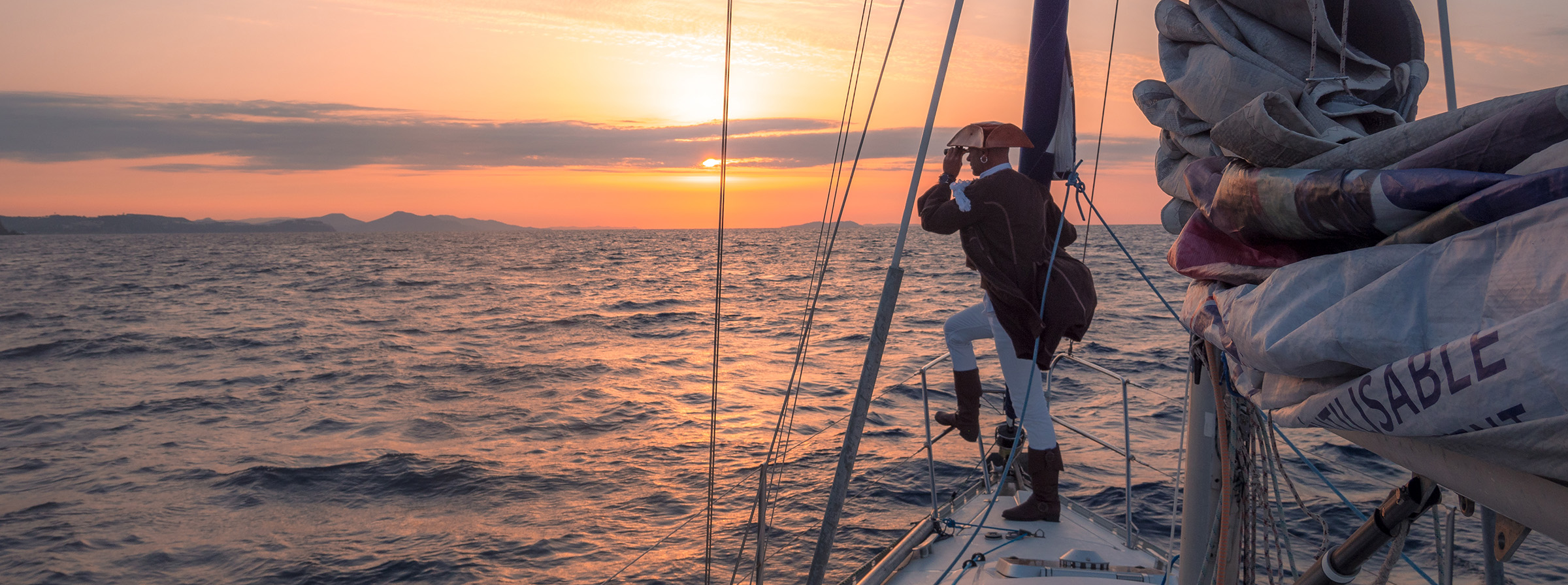 Sunset off boat