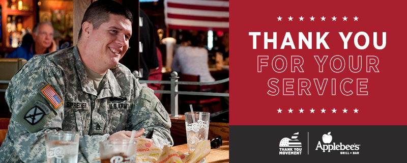 Applebees veterans day free meals